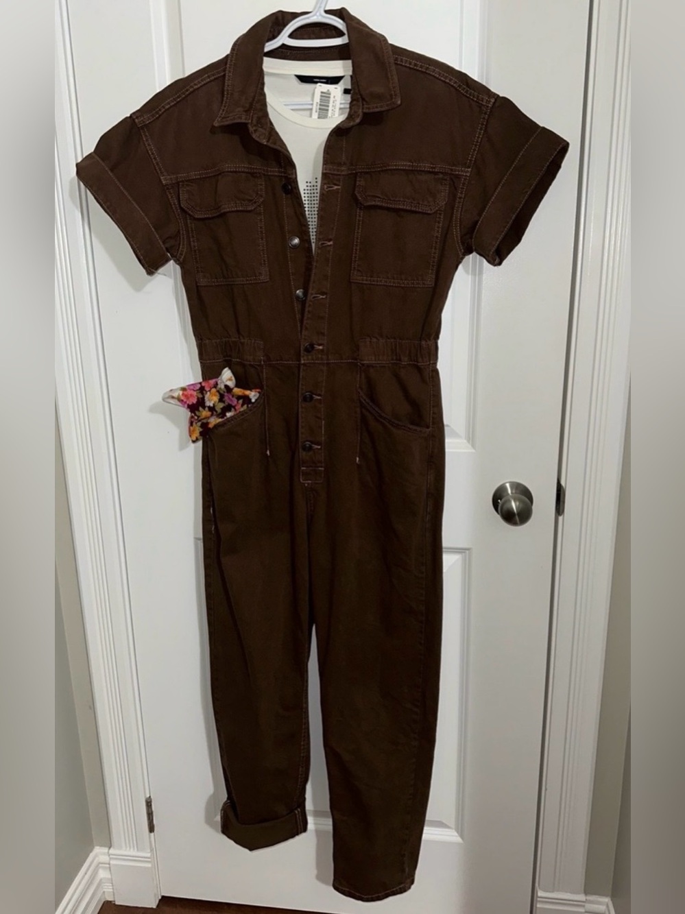 Sz M Free People Marci Pinecone/ Gingerbread Coverall Jumpsuit